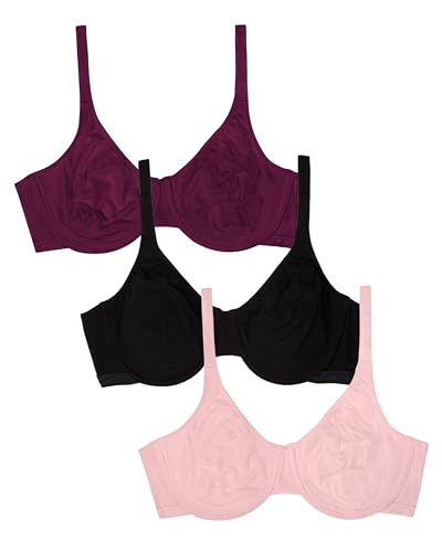 Image of Fruit of the Loom Women's Unlined Underwire Bra - Cotton & Spandex Blend for Natural Shape and Flexibility