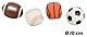Lena 62164 - Soft Sportbälle 4er Set, Bälle als Fußball, Volleyball, Basketball und Rugbyball, Softbälle je 10 cm, im Netz, Spielbälle für Kinder ab 1 Jahr, Schaumstoffbälle zum Spielen und Baden