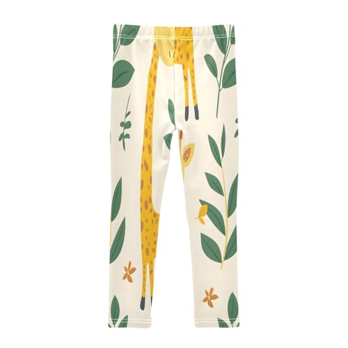Bolaz Toddler Girls Leggings Printed Yoga Pants Leggings Giraffe Leaves for Kids2
