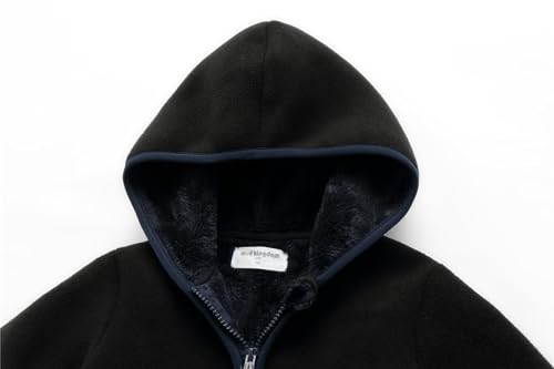 Image of Mud Kingdom Boys Girls Polar Fleece Jacket with Hood Winter Thick Warm Outerwear Funny Cartoon