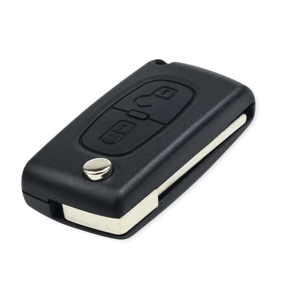 Telecomando Compatibile con Citroen C2 C3 C4 C5 Picasso Peugeot 107 206 207 307 308 406 407 Circuito Elettronico 433 mhz Chip Transponder Duplicato Chiave (SI Supporto Batteria + SI Lama Scanalata)