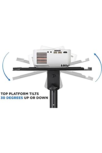 Image of Projector & Laptop Height Adjustable Trolley Mobile Projection Stand Black