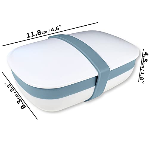 Kiasona 2Pack Travel Soap Holders, Soap Bar Box Dish Container Case , With Sponge Saver& Band, For Gym, Travel ( Blue & Green) #TOP4