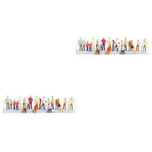 Artibetter Moldes Pintados Multicolores Figuras De Personas Escala 1:150 Miniaturas para Modelismo Ferroviario Y Decoración De Maquetas Conjuntos De Figuras Humanas Variadas
