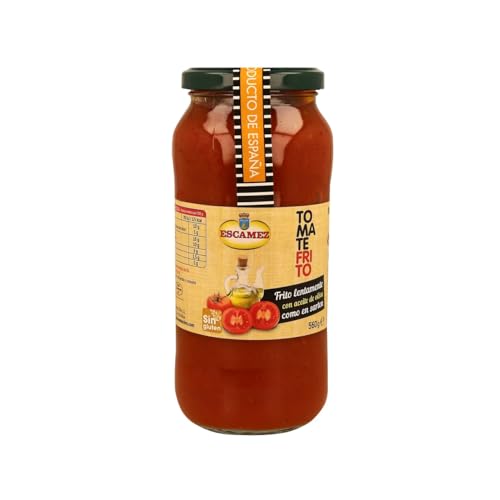ESCAMEZ Salsa de tomate frito en aceite de oliva 560 g. Paquete de 2