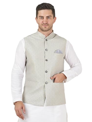 Image of Badoliya & Sons Men's Brocade Zari Nehru Jacket /Waist Coat