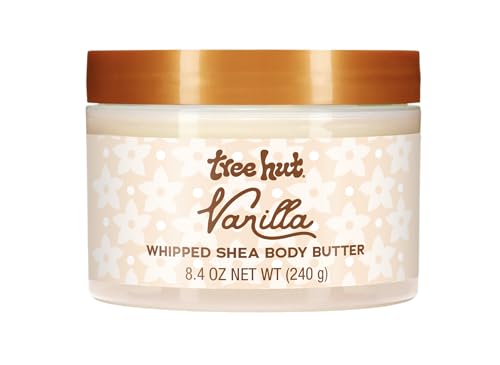 Tree Hut Vanilla Whipped Shea Body Butter, Long-Lasting Hydration for Soft, Smooth Skin, Nourishing Essential Body Care, Lightweight Moisturizer, 8.4 fl oz