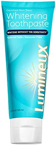 Lumineux Teeth Whitening Toothpaste - Natural & Enamel Safe for Sensitive & Whiter Teeth - Certified Non-Toxic, Fluoride Free, No Alcohol, Artificial Colors, SLS Free & Dentist Formulated
