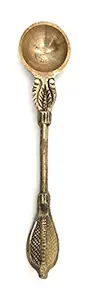 PPN Brass Panchamrit Spoon Set of 1 , Spiritual Spoon , Golden Colour Brass Pooja Spoon , Used in Temple , Hawan , Shaddi , Pooja , Pck of 1 Brass