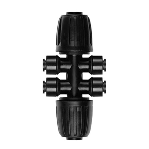 Adaptador de riego por goteo Divisor de manguera de seis salidas Diámetro ajustable Conector de PE Accesorio de riego estable Herramienta de diseño práctico Estructura de dispensación 'u