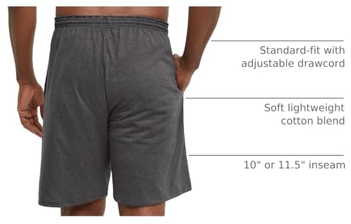 Image of Champion Men's Lounge Shorts, Standard Fit, 9 Inch Inseam, Lightweight 100% Cotton, Available in Regular and Big & Tall