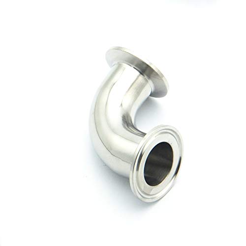 Codo abrazadera Tri Clamp de acero inoxidable 304 con férula de 38mm para tuberías 3