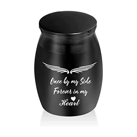 Cremation Urns for Adult Ashes Small Urns for Human Ashes Keepsake Decorative Urns Sharing Funeral Urn for Adult Dog Cat Ashes (Once by My Side, Forever in My Heart) Cover