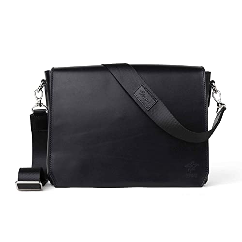 Bolso mensajero de cuero artesanal para laptop 13" miniatura 1