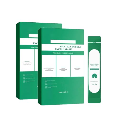 Mascarilla facial de burbujas asiática, mascarilla facial de espuma de rápida formación para una limpieza profunda e hidratación - Envasada individualmente. (2Pcs)