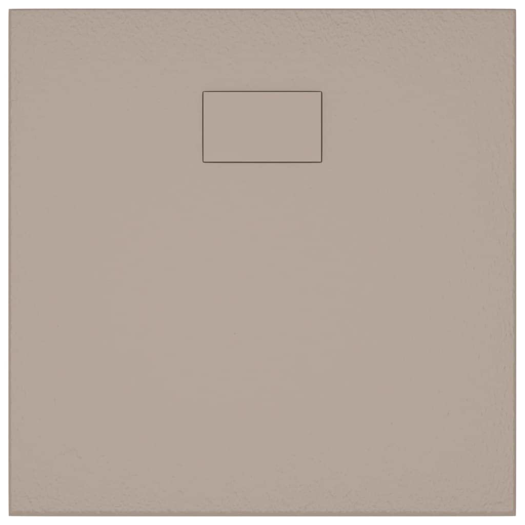 HOMIUSE Plato de ducha SMC marrón, 90 x 90 cm, plato de ducha, alfombrilla de ducha, superficie de pizarra, diseño moderno, características destacadas del baño, duradera resistencia antideslizante y