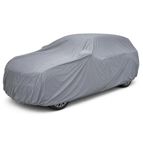 ECVV Universal Full Car Cover Waterproof All Weather for Automobiles Outdoor Full Size Cover Rain Sun UV Protection Tight Smooth Non-Abrasive for All Models (580x175x120CM)