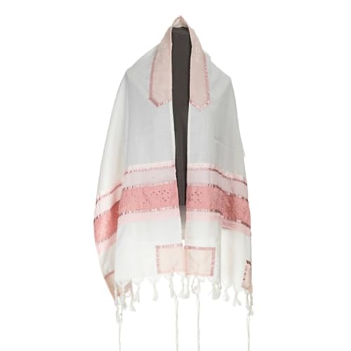 Pink Stars of David Women's Tallit, Bat Mitzvah Tallit Prayer Shawl, Girls Tallit by Galille Silks Israel