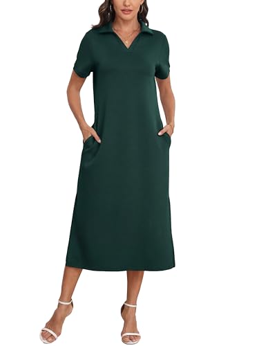 Robe polo longue d'été à manches courtes et poches GRECERELLE