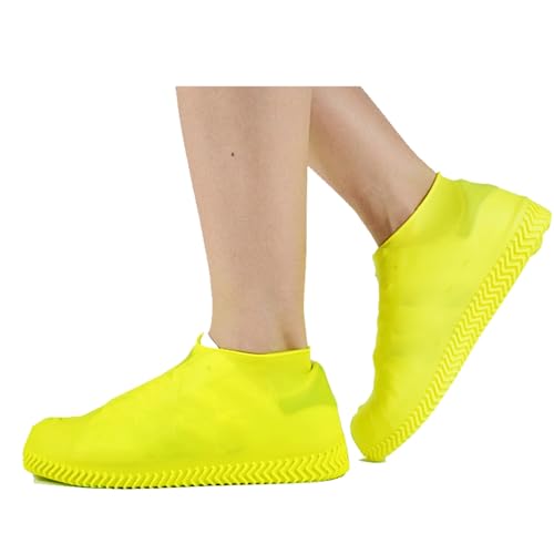 Cubiertas para zapatos de silicona reutilizables, impermeables y antideslizantes para exteriores, para hombres y mujeres, ideales para acampar, pescar, viajar, ciclismo y senderismo (amarillas) miniatura 2