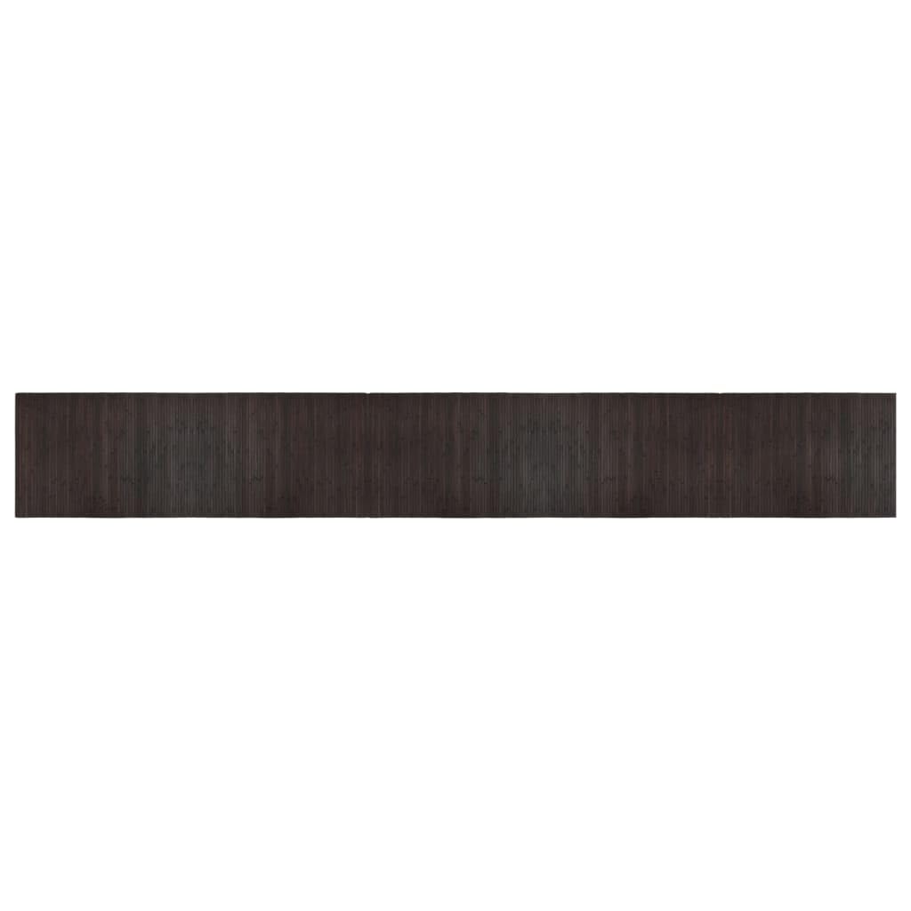 Rechteckiger Teppich Dunkelbraun 70 x 500 cm aus Bambus-Teppich Bambus Holz rutschfeste Matte Läufer Bambusmatte Küche Bad