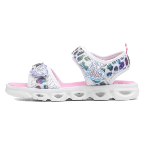 Image of Walkright Girls Multi Leopard Light Up Sandal - Size 13 - Multicolour