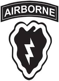 Military, 25Th Infantry Division Airborne Patch, Vinyl Car Decal, White', 5-by-5 inches'