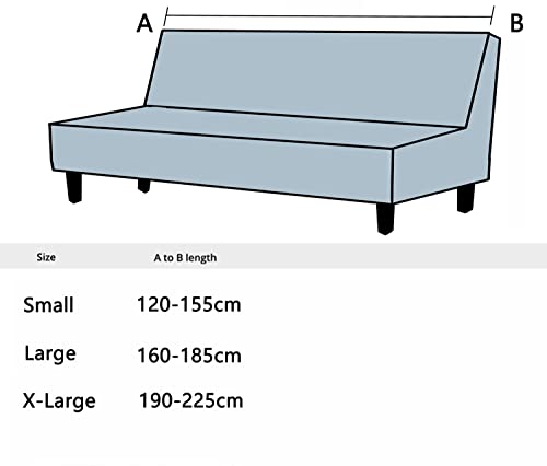 Housse de futon jacquard texturée et extensible pour banquette XL