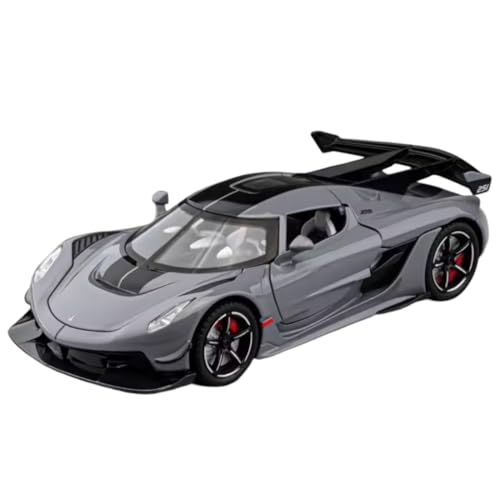 Image of Alokik Enterprise 1:24 Koenigsegg Jesko Sport Diecast Model Metal Pull-Back Car with Sound & Light and 2 Opening Doors Kids' Best Toy Vehicle Gift【Gray】
