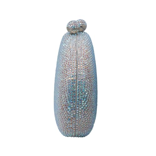 Image of UMREN Women Sparkly Rhinestone Evening Bag Crystal Clutch Purses Glitter Shell Shaped Handbag Wedding Prom Shoulder Bag