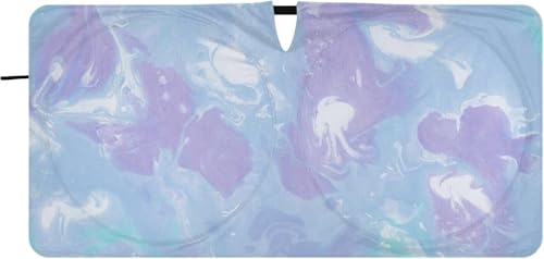 車用サンシェード フロント 折り畳み式 おしゃれ 軽自動車 カーシェード 大理石柄 ミックス 北欧風 マーブル 日除け 遮光 断熱 車用パラソル 汎用 日差しカット 収納袋付