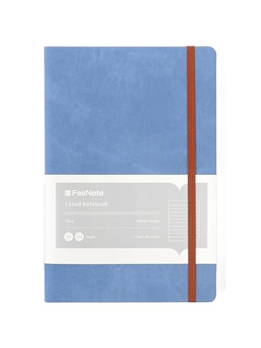 Image of A5 Professional Notebook, 244 Lined Pages, 100 GSM Thick Paper, Premium PU Leather Hardcover, Includes 2025 Reference Calendar Card, Light Steel Bule