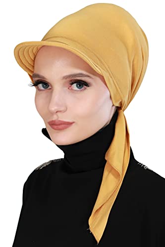 Aisha's Design Instant Turban Hijab Scarves for Women, 95% Cotton Pre-tied Jersey Head Wrap Bonnet & Shawl