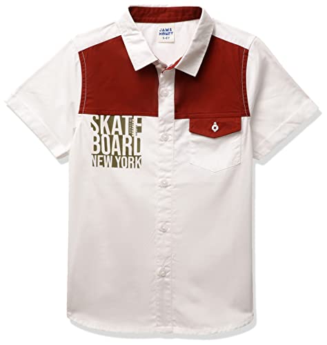 Image of Amazon Brand - Jam & Honey Boy's Regular Shirt (JH-BST-SH-12 Off White 1 5-6 Years)
