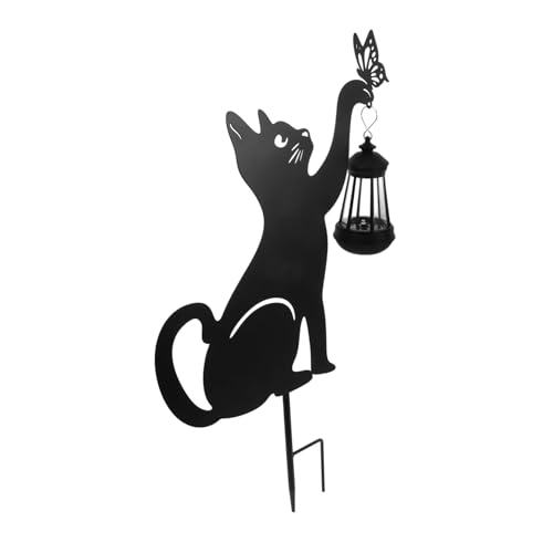 Lampe solaire de jardin chat pour illuminer vos soirees sur la terrasse