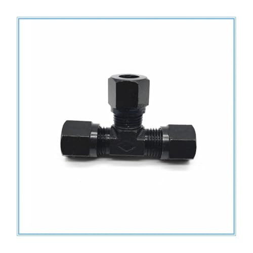 Raccord hydraulique 3 voies 14mm en acier carbone noir de qualité marine