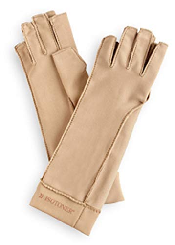 isotoner Women & Men Arthritis Compression Rheumatoid Pain Relief Gloves for joint support with Open/Full finger design