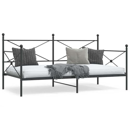 Genérico Diván sin colchón Acero Negro 107x203 cm,Camas y Accesorios,Camas y somieres-4104671