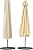 OKPOW Umbrella Cover 420D Oxford Fabric Patio Umbrella Covers Waterproof with Zip, for 9ft to 12ft Garden Outdoor Umbrella (Khaki)
