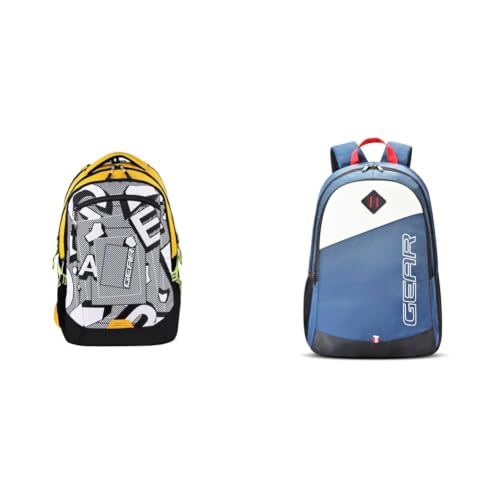 Image of Gear Riddle 38L Large Water Resistant School Bag /Casual 4 Compartment Backpack /Daypack /Travel + 14 cms Blue Casual Backpack (MDBKPECO50504)