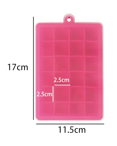 Molde de silicona para hielo 24 compartimentos rosa miniatura 4