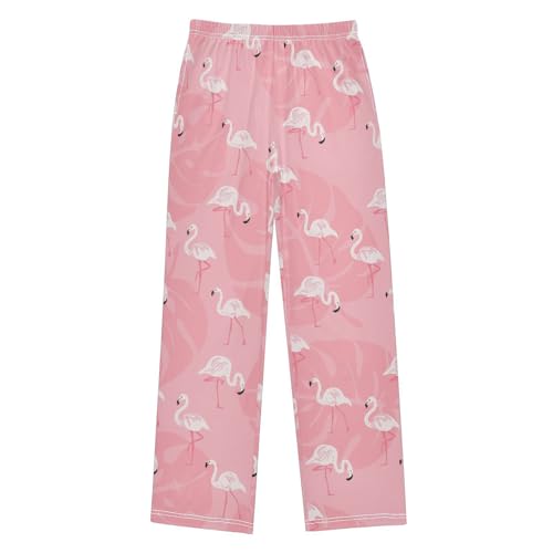 Aloha Flamingo Palm Tree Boys Long Pants Soft Trousers Elastic Waist Kids Lounge Bottoms with Pockets S-XL