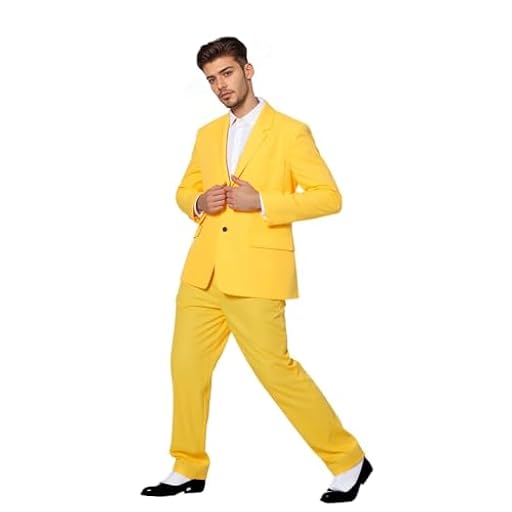 Wildarms Traje de Zoot Amarillo para Hombres Adultos Disfraz de Personaje de Película Cómica de los 90, Traje de Fiesta de Halloween (M) | Ya disponible en tu tienda friki favorita! En mundofriki.es!