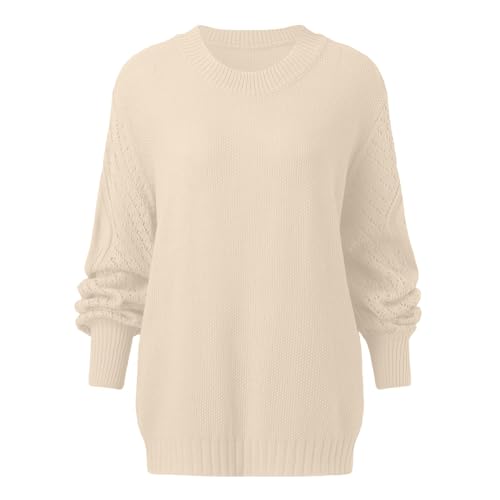 Women's Cable Knit Sweater Long Sleeve Crewneck Pullover Lantern Sleeve Trendy Fall Winter Y2K Tops3