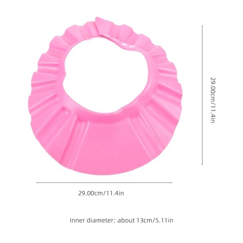 Image of Eva Waterproof Baby Kids Shower Bathing Shampoo Hat Ultra-Light Shower Visor for Kids Adjustable Bath Visor for Babies Pink Toddler Waterproof Hat for Hair Washing