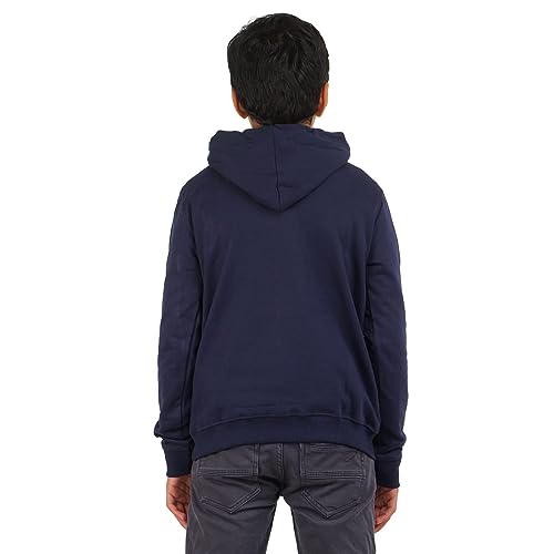 Image of Clotth Theory Boy's Fleece Solid Color Blocked Hooded Sweatshirt Jacket