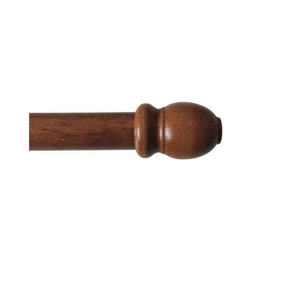 Generico Bastone per Tende in Legno Diametro 23mm con Anelli terminali e staffe 200cm