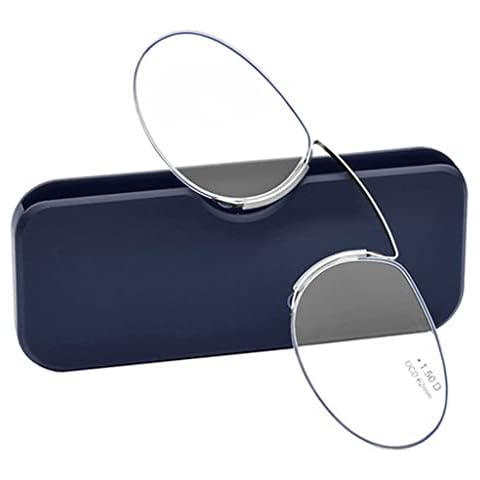 LVLUOKJ Clip-On Reading Glasses Men Women,Pince-Nez Readers Glasses,Mini Portable Armless Reader,It Never Fall Off (Color : Blue, Size : +3.00) Cover