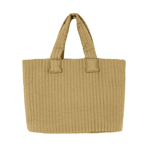 Sac fourre-tout en coton rembourré jaune à rayures taille unique pour adulte