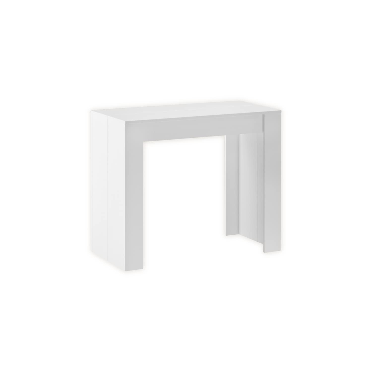 Skraut Home - Tavolo Consolle Allungabile Fino a 140 cm - Dimensioni Chiuso: 78 x 90 x 50 cm - Materiale Resistente - Bianco - Ideale per la Tua Sala da Pranzo, Soggiorno o Studio